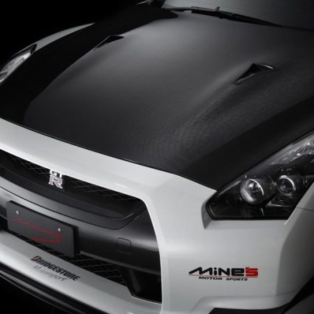 Mine’s Dry Carbon Hood (Bonnet) (Clearcoat Finish) for 2009-16 Nissan GT-R [R35]