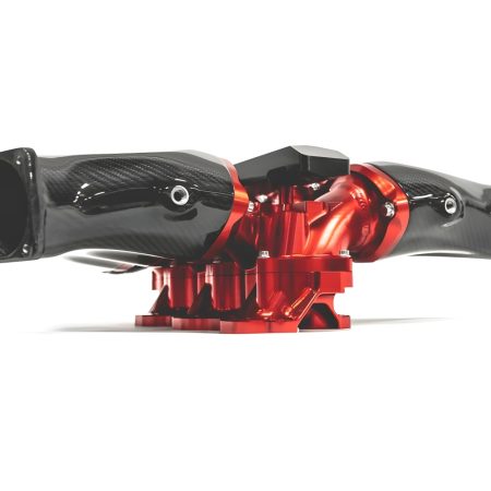 AMS Performance Red Billet Intake Manifold w/ Carbon Fiber Plenums & Aux Fuel Rail (18 injectors) for R35 Nissan GT-R [ALP.07.08.0101-8]