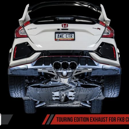 AWE Tuning Touring Edition Exhaust w/ Front Pipe and Triple Diamond Black Tips for FK8 Civic Type R