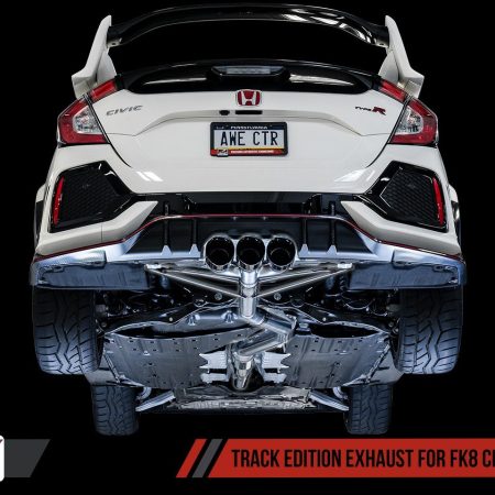 AWE Tuning Track Edition Exhaust w/Front Pipe and Triple Chrome Silver Tips for FK8 Civic Type R