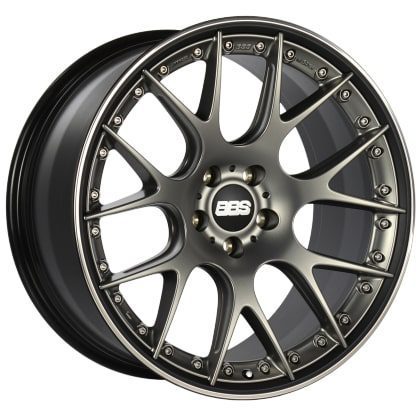 BBS CH-RII Satin Platinum Center Black / Lip SS Rim Protector Wheel (22×11.5 5×130 +50)