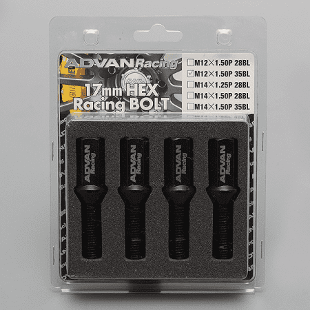 Advan Racing Wheel Bolt 28mm Black Thread