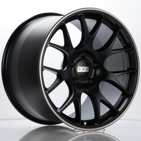 BBS CH-R Satin Black Polished Rim Protector Wheel w/ Motorsport Etching (19×12 5-130 +45)