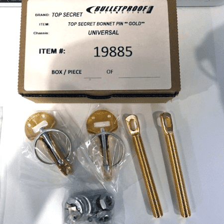 Top Secret New Old Stock OG Gold Hood Pins