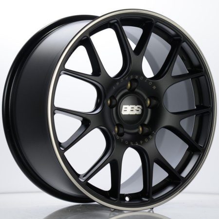 BBS CH-R Satin Black Polished w/ Motorsport Etching Rim Protector Wheel (19×8.5 5×130 +51)