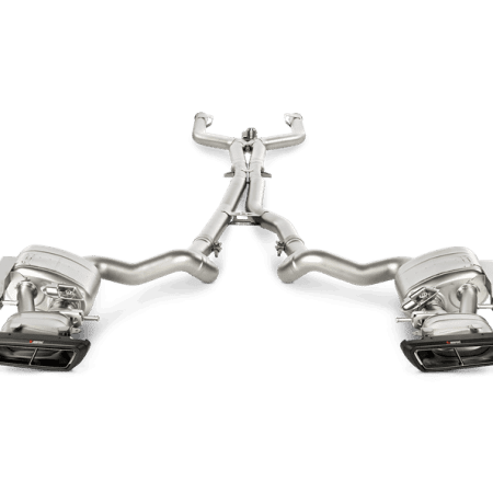 Akrapovic Evolution Line Titanium Exhaust System w/ Matte Carbon Fiber Tail Pipes for W205 Mercedes-Benz C63 AMG
