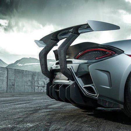 Vorsteiner VX Aero Carbon Fiber Wing Blade w/ Carbon Fiber Uprights for McLaren 570S