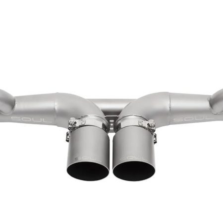 Soul Performance Center-Muffler-Bypass Exhaust System with Straight Satin Black Tips for 991 Porsche 911 GT3 / GT3 RS / R