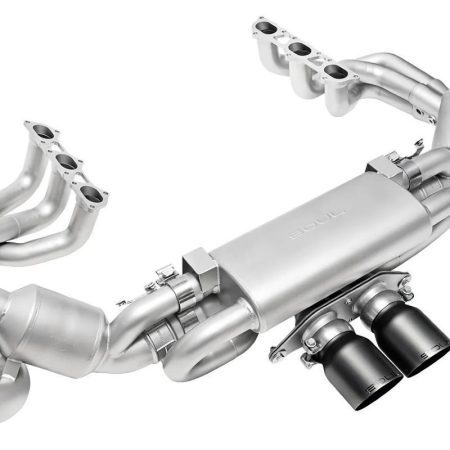 Soul Performance Valved & Catted Exhaust Package with Satin Black Slashed Tips for 991.2 Porsche 911 Speedster and 992.1 GT3 / GT3 RS