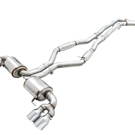 AWE Touring Edition Resonated Exhaust w/ Quad Chrome Silver Tips for G2X BMW M340i & M440i