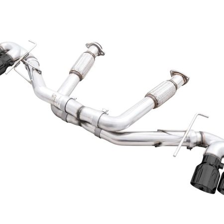 AWE Track Edition Exhaust w/ Quad Diamond Black Tips for C8 Chevrolet Corvette Stingray