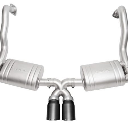 SOUL 13-16 Porsche 981 Cayman / Boxster Valved Exhaust – Slash Cut Satin Black Tips