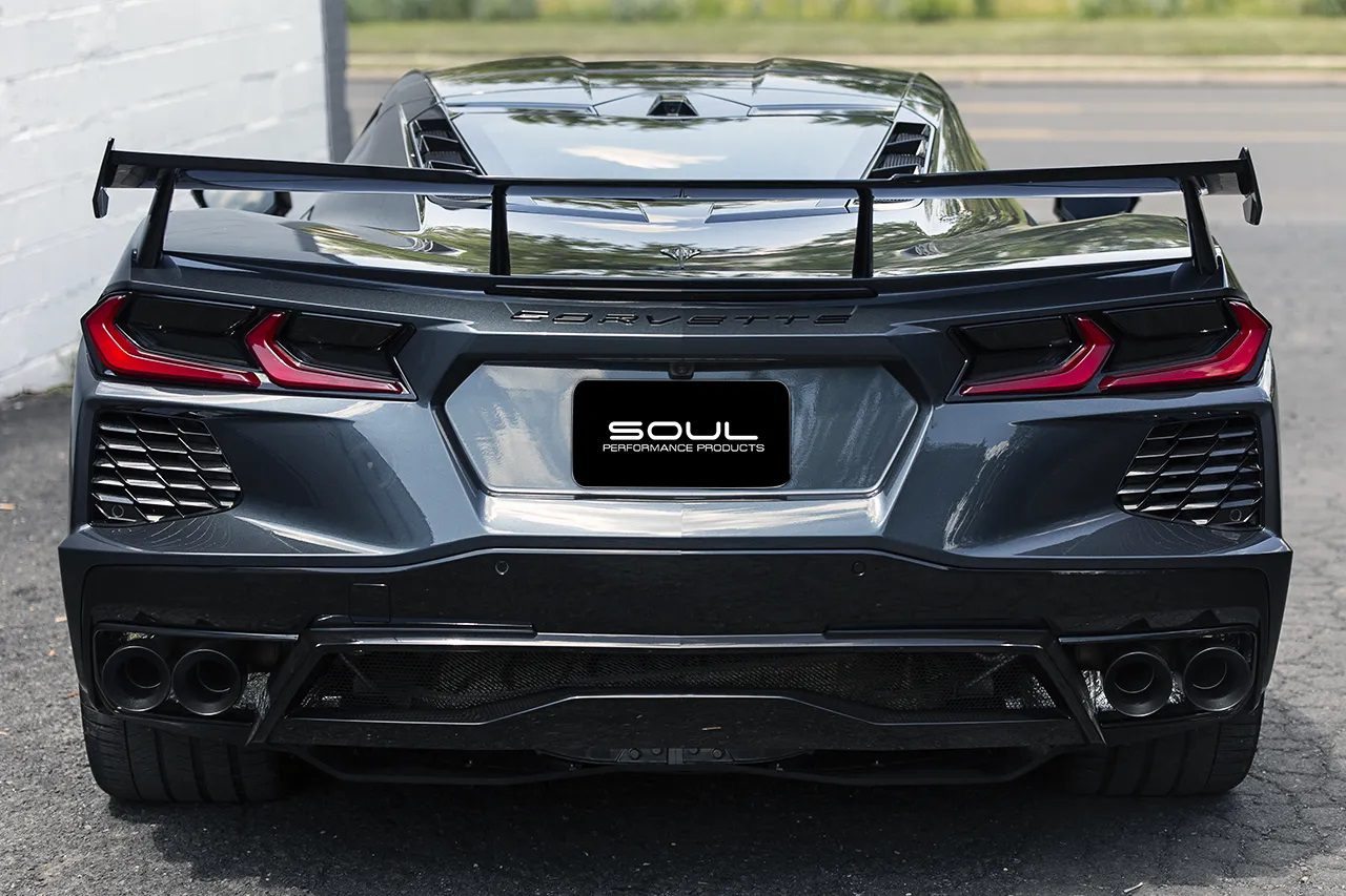 Soul Performance Rear Exhaust System w/ Jet-Hot Matte Black Slashed Tips for C8 Chevrolet Corvette Stingray