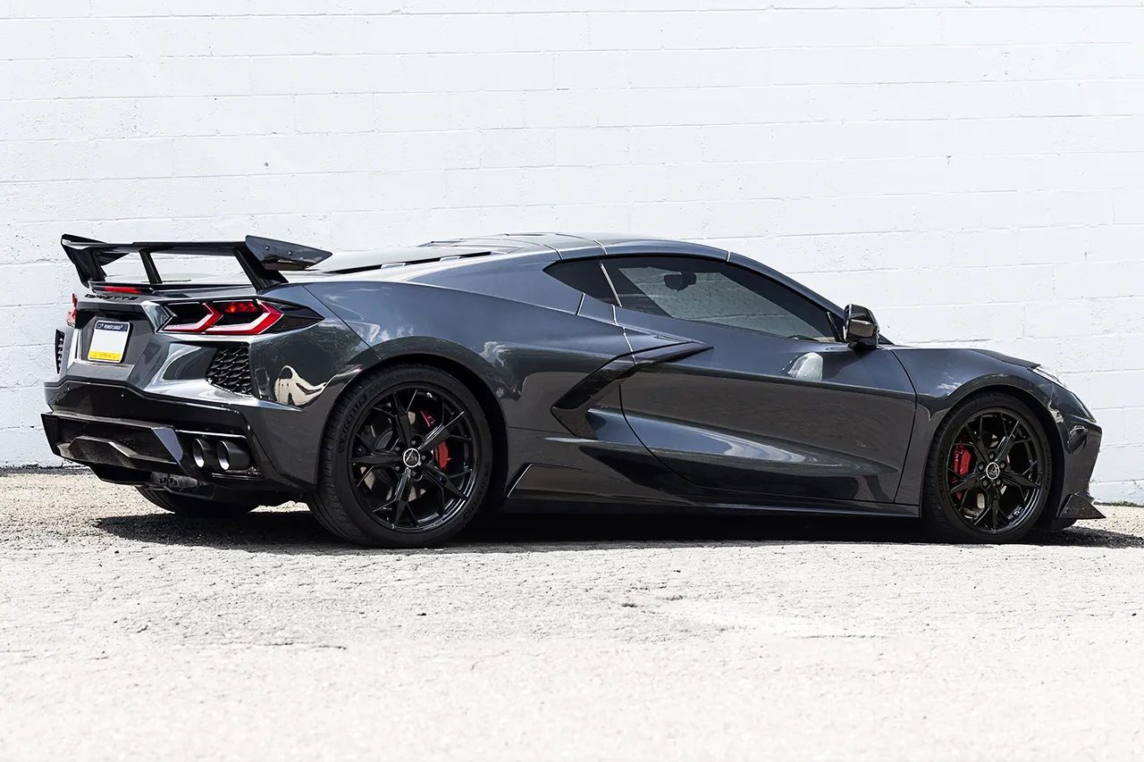 Soul Performance Rear Exhaust System w/ Jet-Hot Matte Black Slashed Tips for C8 Chevrolet Corvette Stingray