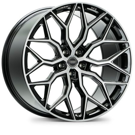 Vossen Wheels 19×9.5 5-112 +35 HF-2 Wheel in Brushed Gloss Black