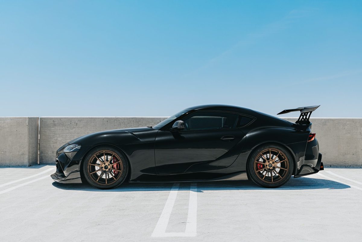Black Toyota Supra A90 – Varis Carbon Fiber Aero & Voltex Carbon Fiber Rear Wing