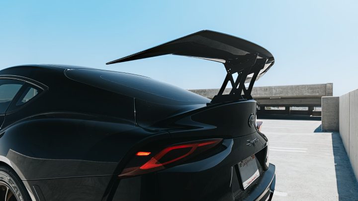 Black Toyota Supra A90 - Varis Carbon Fiber Aero & Voltex Carbon Fiber Rear Wing 1920px