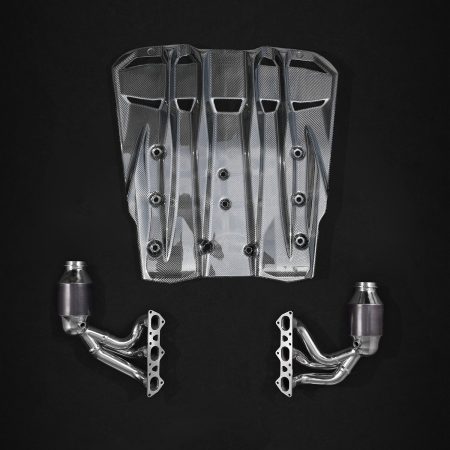 Capristo Headers w/ Sport Cats & Carbon Engine Cover for 991.2 Porsche 911 GT3 RS