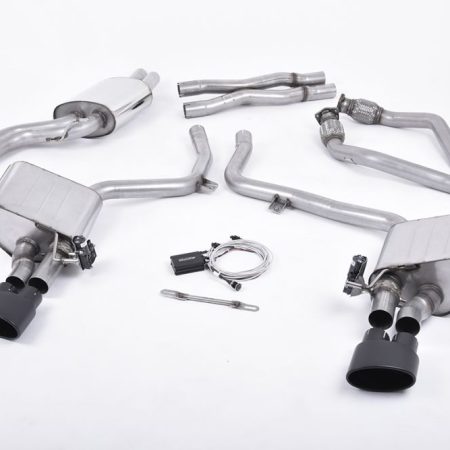 Milltek Valved & Resonated Catback Exhaust System w/ Cerakote Black Tips for B8 Audi S5 Sportback