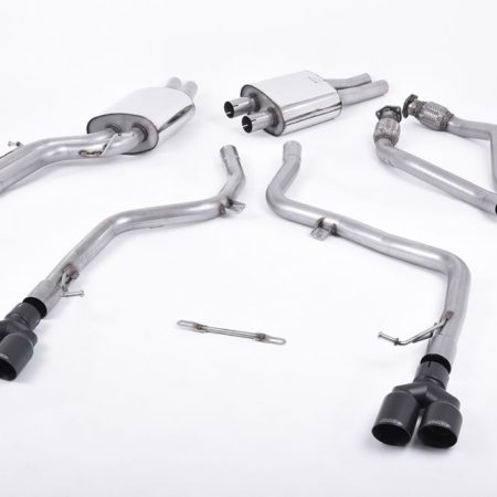 Milltek Resonated Race Catback Exhaust System w/ Cerakote Black Tips for B8 Audi S4 & S5 Sportback