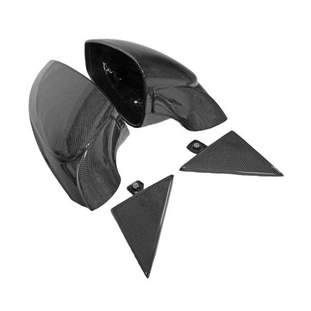 Exotic Car Gear Carbon Outer Mirror Housings w/ Triangle Trim for Ferrari 488 GTB / 488 Pista / F8 [ECG-FER-488MHTT]