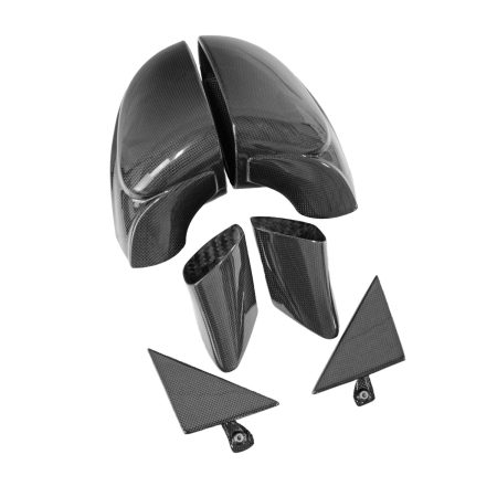 Exotic Car Gear Carbon Mirror Housings w/ Bases & Triangle Trim for Ferrari 458 Italia / Spider [ECG-FER-458SMT]