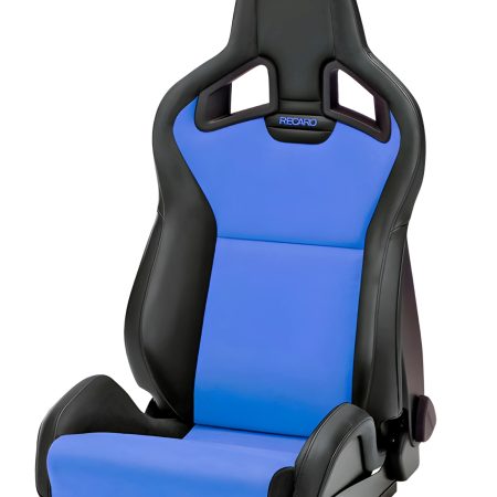 RECARO Dynamic Series Sportster CS Passenger Seat in Black Vinyl / Suede Blue [410.200.3165]