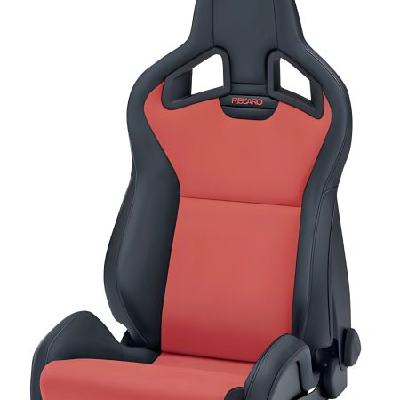 RECARO Dynamic Series Sportster CS Right-Hand Seat in Black Leather / Suede Red with Red Logo [410.200.3164]