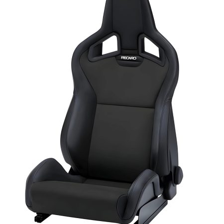 RECARO Dynamic Series Sportster CS Passenger Seat in Leather Black / Leather Carbon with Silver Logo [410.200.3167]
