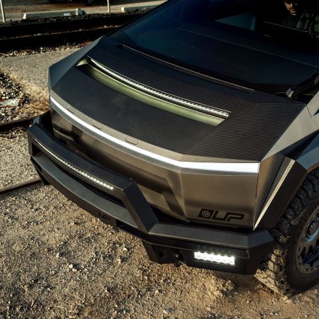Tesla Cybertruck Carbon Fiber Hood System with 50” LED Light Bar – UP INVINCIBLE®
