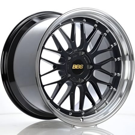 BBS Forged Line LM Wheel (20×10 5-112 +22) in Black Blue & Diamond-Cut Lip [LM436BB-BKBD]