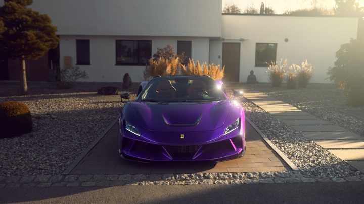 Purple Novitec Ferrari F8 N-Largo Spider - Carbon Fiber Widebody Kit & Vossen NF10 Wheels