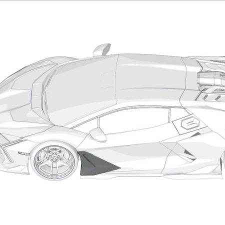 ZACOE Carbon Fiber Side-Skirt Door Blades for Lamborghini Revuelto