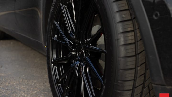 Black Tesla Model Y - Vossen HF-4T Wheels in Gloss Black