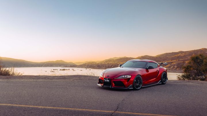 Monza Red Toyota A90 Supra - ADRO Carbon Fiber and VOLK Wheels