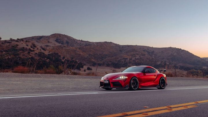 Monza Red Toyota A90 Supra - ADRO Carbon Fiber and VOLK Wheels