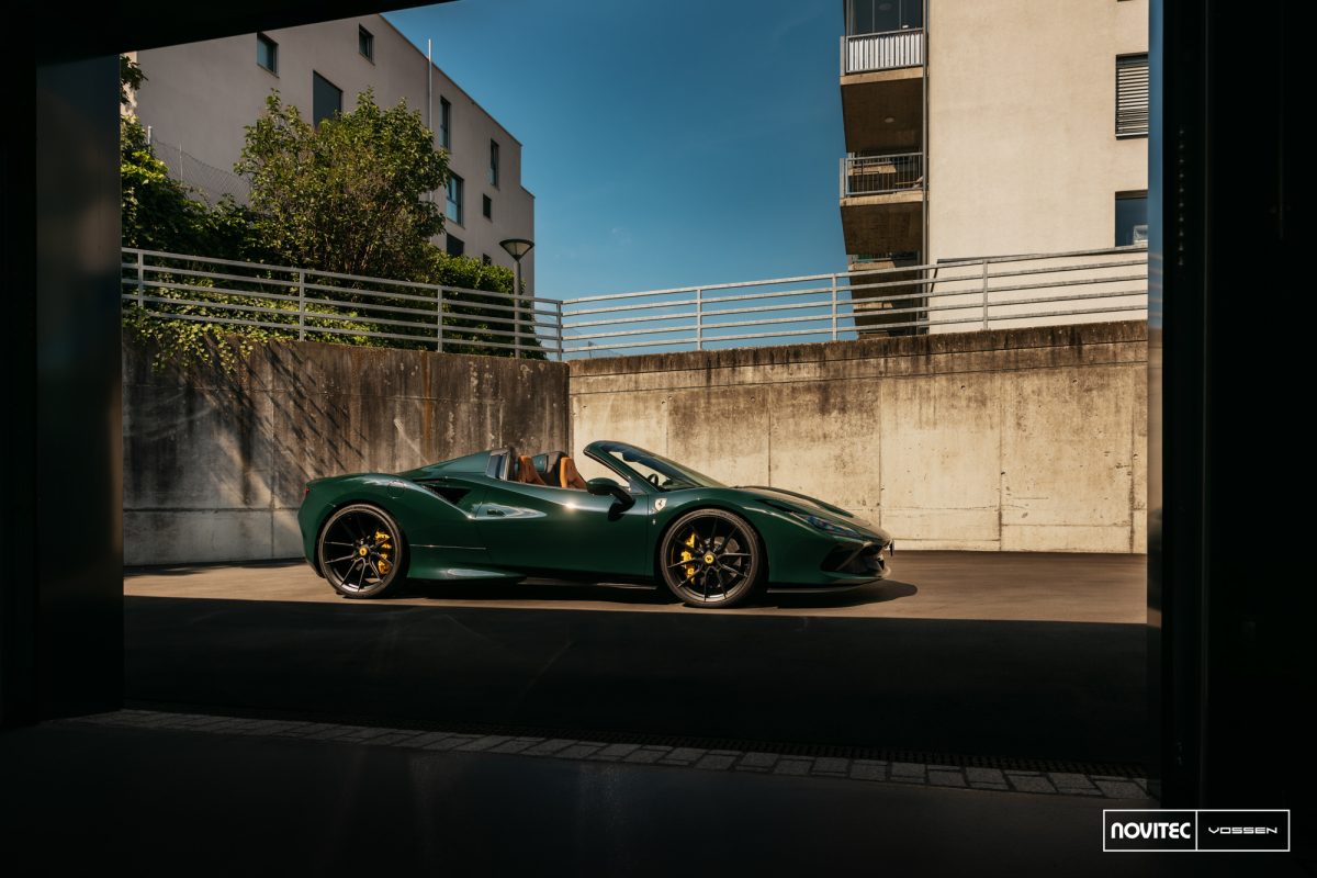Verde British Ferrari F8 Spider With Novitec x Vossen NF10 Forged Wheels
