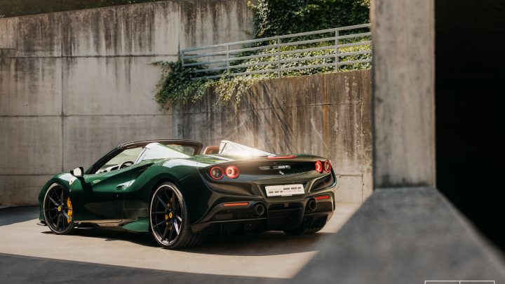 Verde British Ferrari F8 Spider With Novitec x Vossen NF10 Forged Wheels
