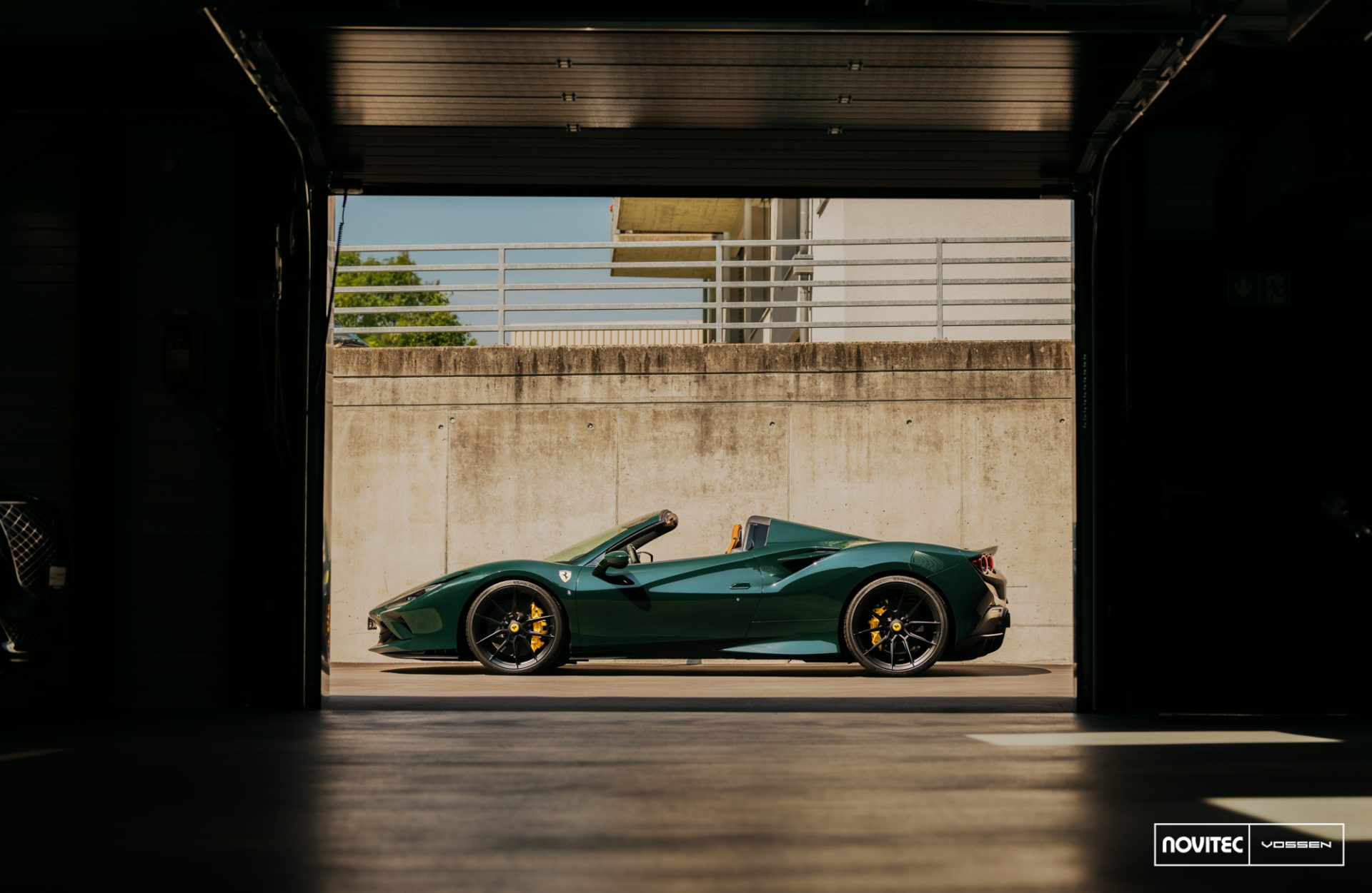 Verde British Ferrari F8 Spider With Novitec x Vossen NF10 Forged Wheels