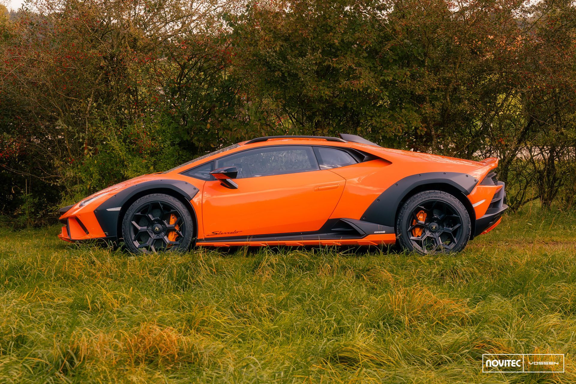 Arancio Borealis Lamborghini Huracan Sterrato – Novitec x Vossen NL5 Forged Wheels in Satin Black