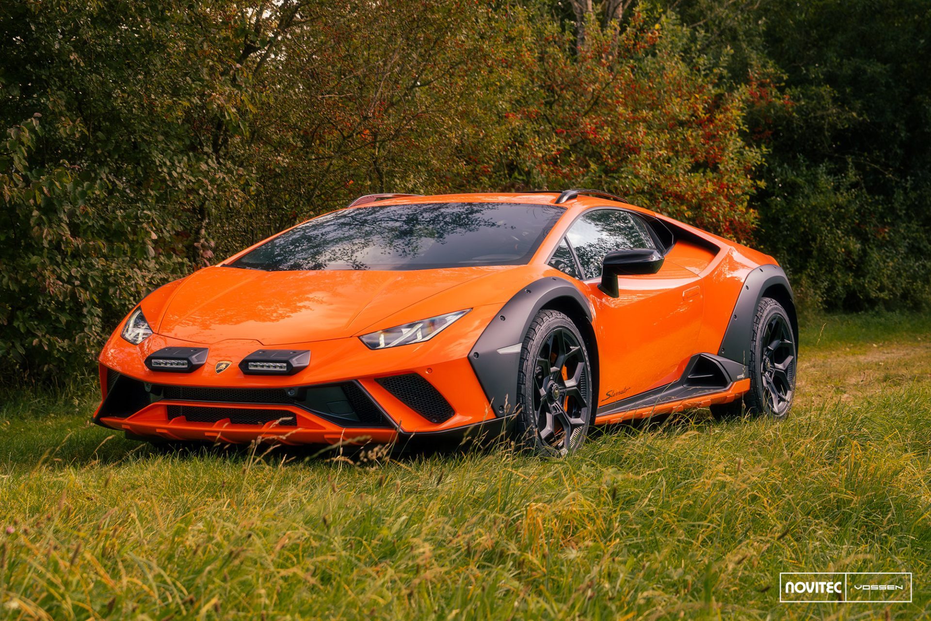 Arancio Borealis Lamborghini Huracan Sterrato – Novitec x Vossen NL5 Forged Wheels in Satin Black