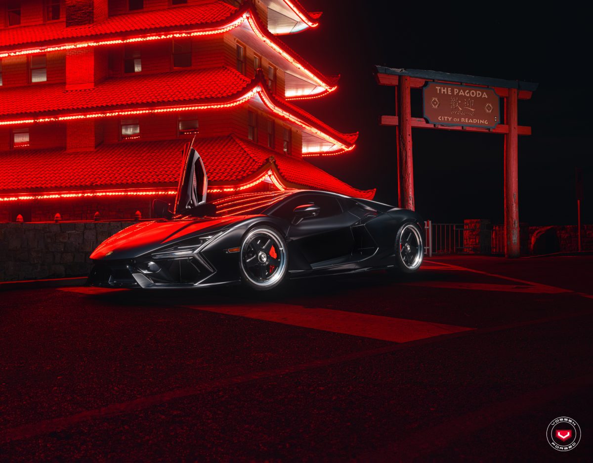 Nero Noctis Lamborghini Revuelto – Vossen GEN-91 Three-Piece Forged Wheels in Matte Black w/ Polished Lips